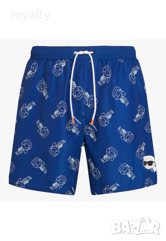 Karl Lagerfeld Оригинален Мъжки Бански, 100% Полиестер, M, Син