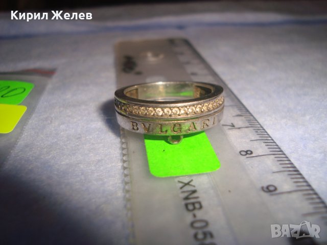 BVLGARI МАРКОВ СРЕБЪРЕН СКЪПОЦЕНЕН ПРЪСТЕН МАТИРАНО СРЕБРО 925 БУЛГАРИ с ФАСЕТИРАНИ ЦИРКОНИ 28720, снимка 4 - Пръстени - 37300350