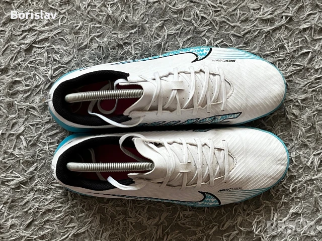 NIKE MERCURIAL VAPOR 15 CLUB TF BLAST - WHITE/BALTIC BLUE/PINK BLAST, снимка 6 - Футбол - 51299959