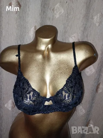 75 B Черен дантелен сутиен , снимка 6 - Бельо - 49367204