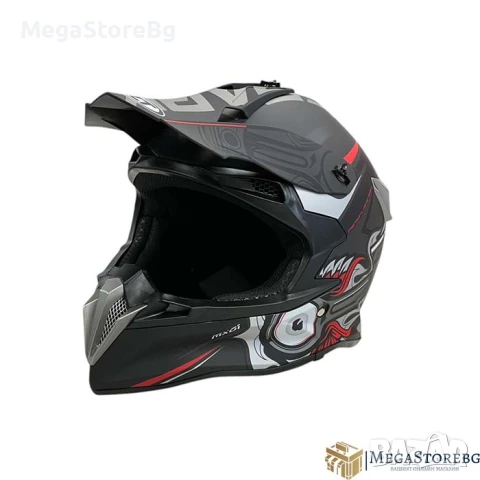 Кросова каска 188 - размер L - Matt Black/Grey Red, снимка 4 - Аксесоари и консумативи - 50527157