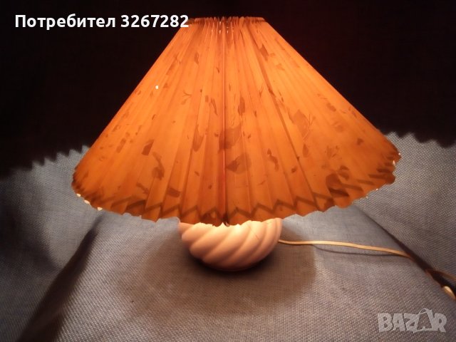 Лампа,Настолна, Абажур Платнен, Основа Керамика, снимка 12 - Настолни лампи - 42871846