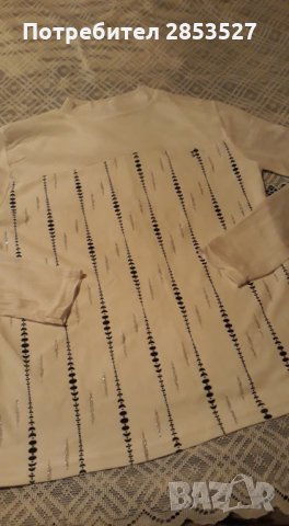 Дамка Бяла Блузка, снимка 1 - Блузи с дълъг ръкав и пуловери - 32054161