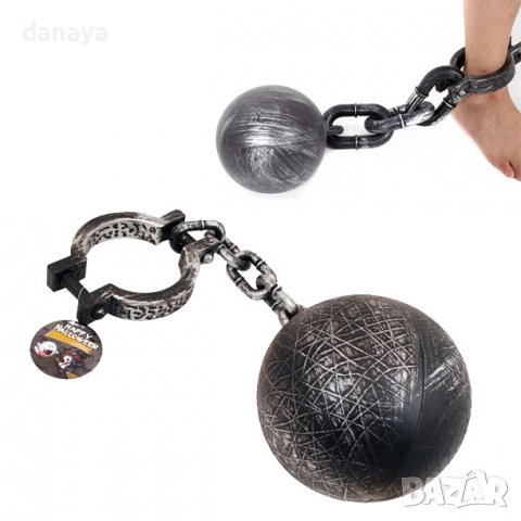 3132 Парти аксесоар окова с гюле верига за крак затворническа пранга