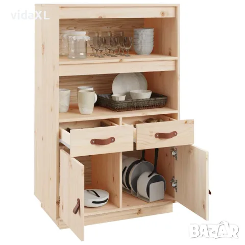 vidaXL Висок шкаф, 67x40x108,5 см, борово дърво масив, снимка 5 - Бюфети - 56147924