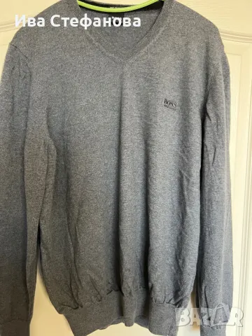 Нов 100 % оригинален тънък сив пуловер Hugo Boss , снимка 4 - Спортни дрехи, екипи - 48199350
