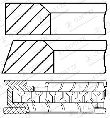 Сегменти к-т за 4 бутала GOETZE за FIAT CC 65.0 0.9 86-03г. № 08-782700-00, снимка 2 - Части - 53243377