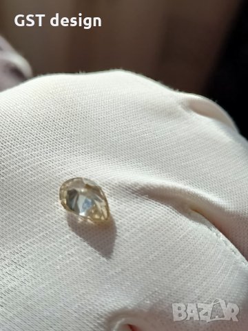 Истински Диамант Мойсанит Шампанско Перла Фенси бял J Diamond Moissanite, снимка 4 - Други - 35321192