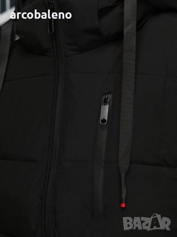 Мъжко зимно ватирано яке с качулка, снимка 5 - Якета - 52777723