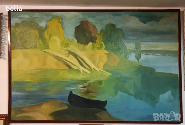 Стара майсторска маслена картина с внушителен размер!, снимка 2 - Картини - 48039308