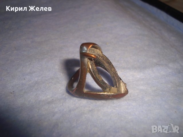СТАР РЕТРО СТИЛ МЕДЕН НИКЕЛИРАН АРТ ПРЪСТЕН с ГНЕЗДО за ВГРАЖДАНЕ на КАМЪК КРИСТАЛ 22226, снимка 7 - Антикварни и старинни предмети - 37419721