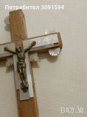  Автентичен Възрожденски кръст 19ти  от Йерусалим седеф  Божи гроб, снимка 10 - Антикварни и старинни предмети - 48802777