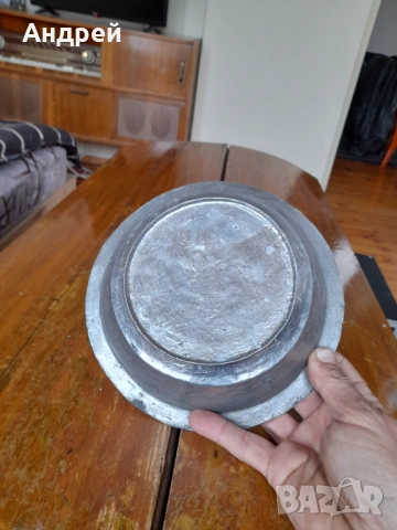 Стара медна,бакърена паница,чиния #3, снимка 3 - Други ценни предмети - 54283025