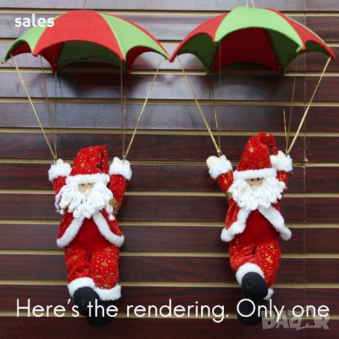 Летящ Дядо Коледа с парашут, снимка 2 - Други стоки за дома - 38807206