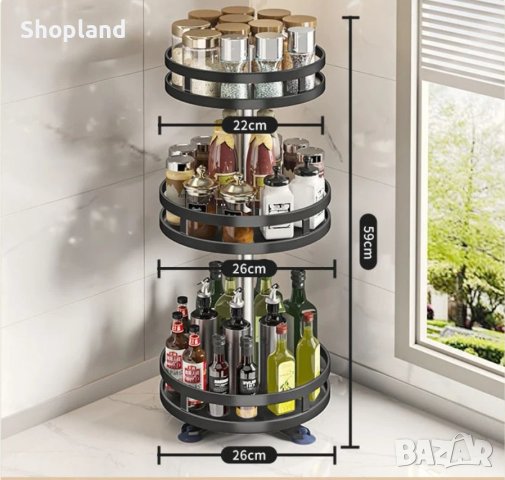 Въртящ се стелаж за съхранение, снимка 6 - Органайзери - 44144227