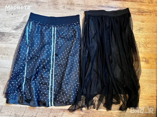 Черни Поли с тюл Тюлена Пола Черна пола с тюл размер s