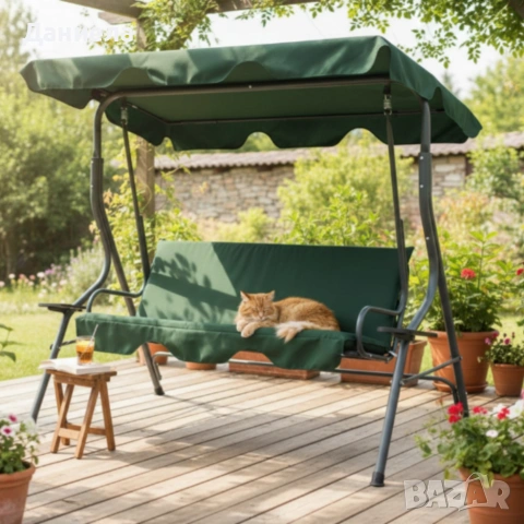 Градинска люлка с поставки за чаши - стабилност и комфорт, снимка 3 - Градински мебели, декорация  - 53882331