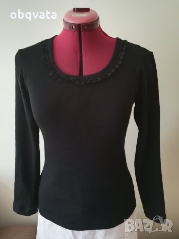 Нова Черна дамска блуза, снимка 2 - Блузи с дълъг ръкав и пуловери - 30282759
