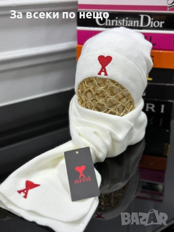 Ami Комплект Шапка И Шал Ами - Бели Или Черни Код E1143