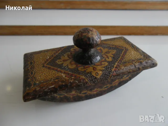 Красива дървена попивателна , снимка 6 - Антикварни и старинни предмети - 49978129