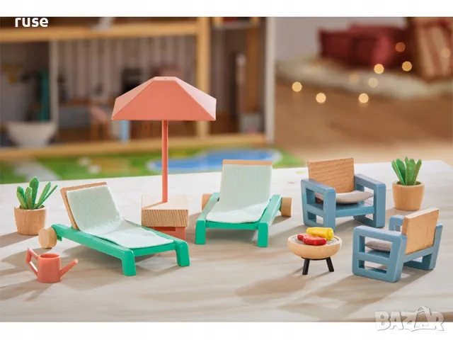 НОВИ! Мебели за къща за кукли Градински мебели 15 части, снимка 4 - Други - 48681000