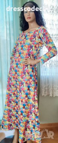 Цветна дълга рокля