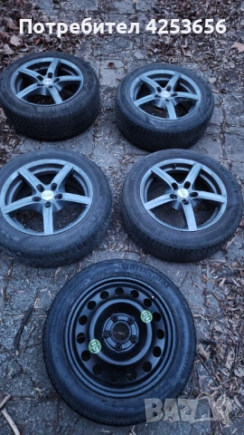 Продавам джанти 16" с зимни гуми + чисто нова резервна. Свалени от БМВ Е90 , снимка 2 - Гуми и джанти - 53373894