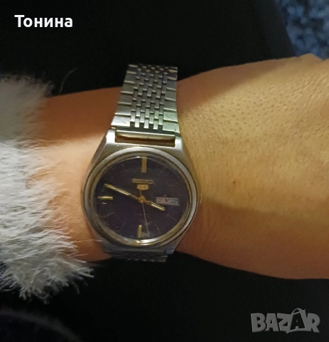 Механичен самонавиващ часовник "SEIKO" със стоманена верижка. , снимка 5 - Мъжки - 52920475
