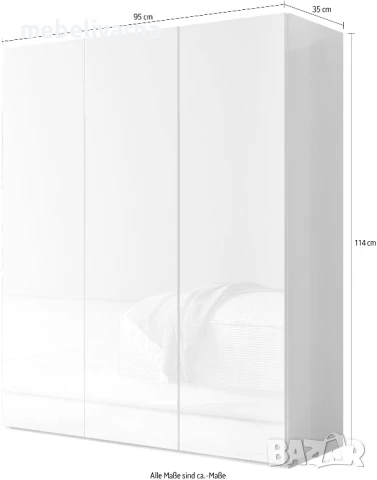 Шкаф Smile внос от Германия бял гланц, снимка 2 - Шкафове - 50616700