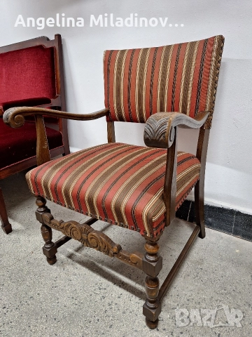 Винтидж кресло стил Барок , снимка 2 - Дивани и мека мебел - 52926336