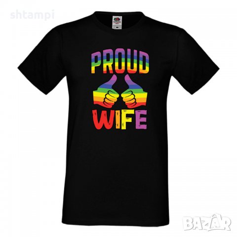 Мъжка тениска Proud Wife multicolor Прайд,Празник.Повод,Изненада , снимка 1 - Тениски - 37105199