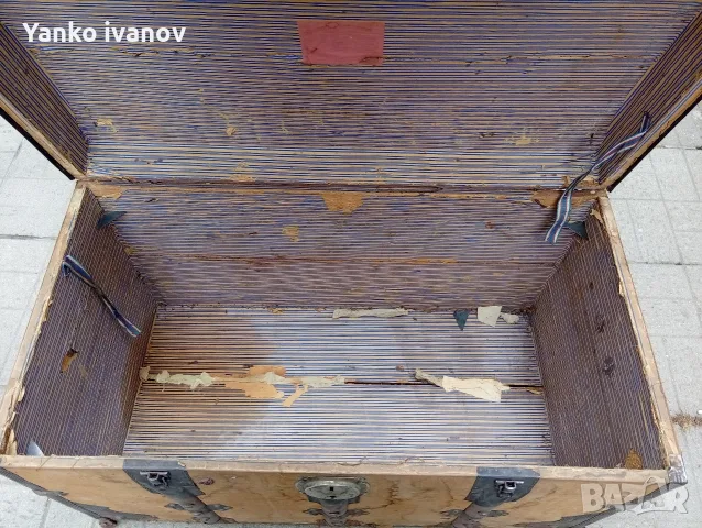 Античен дървен сандък, снимка 6 - Антикварни и старинни предмети - 56432072