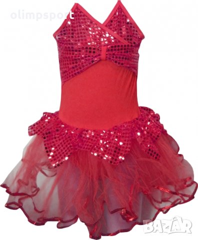 Детско трико с тънки презрамки и поличка с пайети. Предназначено за спортни, латино и мажоретни танц, снимка 2 - Детски рокли и поли - 31713207