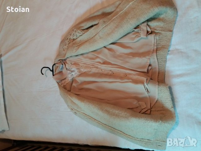 Дамска жилетка с риза, снимка 2 - Блузи с дълъг ръкав и пуловери - 34101370