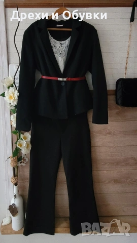 Черен костюм панталон ZARA , снимка 7 - Костюми - 51677886