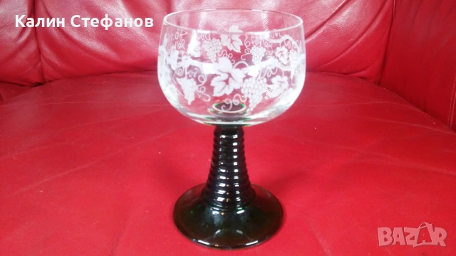 Чаши за концентрат, френски кристал, зелено столче, 100 мл, снимка 4 - Чаши - 54173718