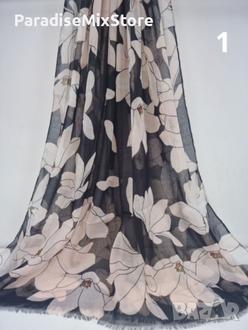 Дамски шал с флорални шарки 1.80х0.90см Различни шарки, снимка 2 - Шалове - 44718399