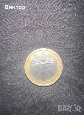 Италианска монета 1 евро 2002 година, снимка 2 - Нумизматика и бонистика - 53343639