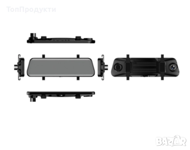 Видеорегистратор - огледало за автомобил с 10 инчов тъчскрийн и двоен запис, снимка 2 - Аксесоари и консумативи - 52989046