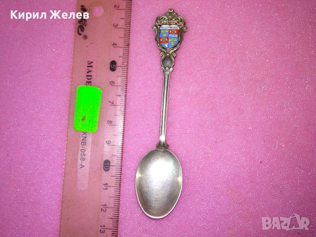 TEGERNSEE СТАРА НЕМСКА КОЛЕКЦИОНЕРСКА ЕМАЙЛИРАНА СРЕБЪРНА ЛЪЖИЧКА За КАФЕ СРЕБРО 800 REU ПРОБА 42997, снимка 10 - Колекции - 44376464