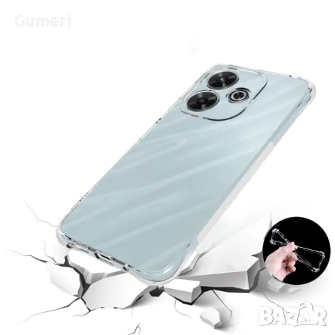Xiaomi Redmi 13 Силиконов Прозрачен Гръб Със Защита За Камерата, снимка 3 - Калъфи, кейсове - 47642840