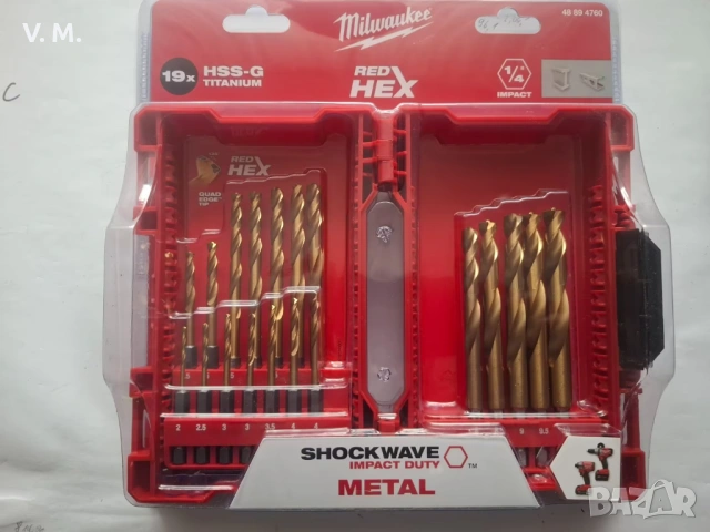 Milwaukee комплект бургии за метал със захват шестограм от Америка