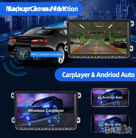 Мултимедия за Volkswagen (Passat, Golf, Tiguan, Polo) Android 14 – 9" с GPS, WiFi и Mirror Link, снимка 7 - Навигация за кола - 52885190