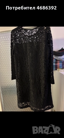 Рокля sisly черна дантела