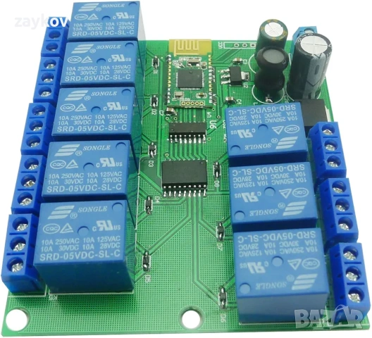 Aihasd Bluetooth релеен модул 8 канала 4.0 BLE за Apple Android телефон IOT, снимка 5 - Друга електроника - 53099689
