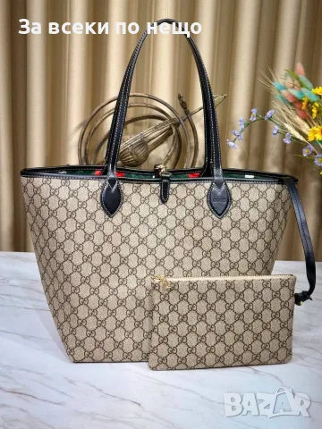 Gucci Стилна Дамска Чанта Тип Тоут С Монограм И Малък Несесер Към Тях-Различни Цветове Код SEM-656, снимка 6 - Чанти - 55931420