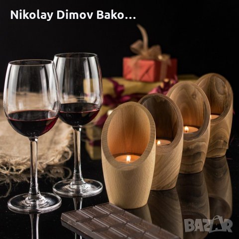 Свещник от орех , модел "Щастие", снимка 5 - Декорация за дома - 31268640