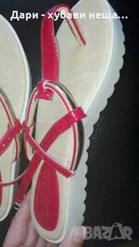 Лачени сандали в червено и златист акцент🍀❤№37(23,5см.)❤🍀, снимка 2 - Сандали - 37238034