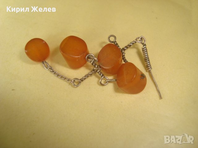 СТАРО СРЕБЪРНО КРЪСТЧЕ с КЪСЧЕТА ЕСТЕСТВЕН БАЛТИЙСКИ ЯНТАР КЕХЛИБАР РЪЧНА МАЙСТОРСКА ИЗРАБОТКА 32645, снимка 6 - Антикварни и старинни предмети - 38360647