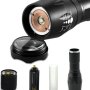 Мощен акумулаторен фенер с cree led диод 2500w ZOOM T6, снимка 2